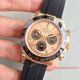 2017 Swiss Copy Rolex Daytona Watch Rose Gold Dial Ceramic Bezel Rubber Band (3)_th.jpg